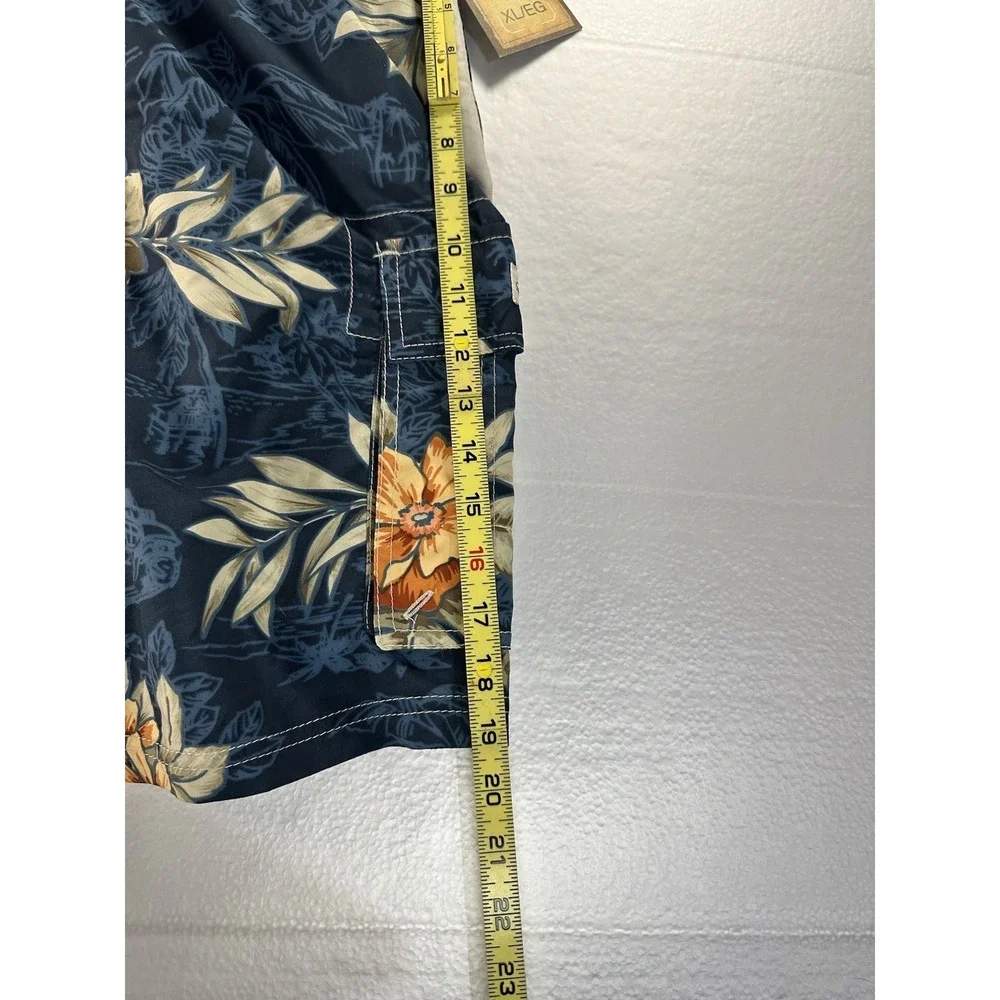NWT Caribbean Swim Shorts Trunks Men's XL Lined‎ Tropical Floral Island Palm Sea